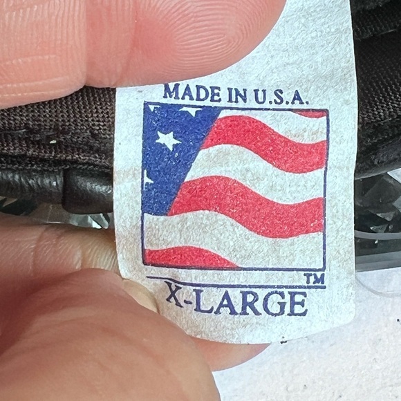 ELVIS Presley vintage Motorcycle Biker Cap Black Leather silver chain  XL - Picture 8 of 8